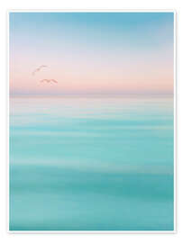 Seagulls above the Ocean Waves