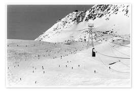 Vintage downhill race in the swiss alps