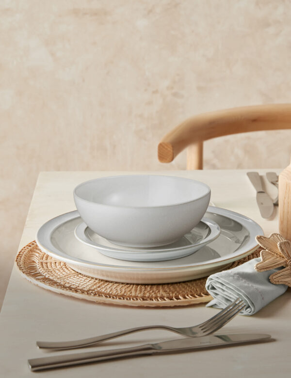 12 Piece Cotton White Dinner Set