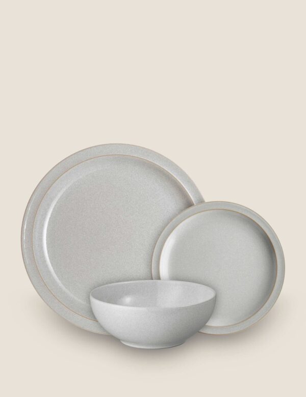 12 Piece Dove Grey Dinner Set