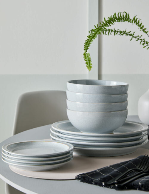 12 Piece Dove Grey Dinner Set