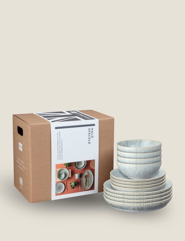 12 Piece Halo Speckle Dinner Set