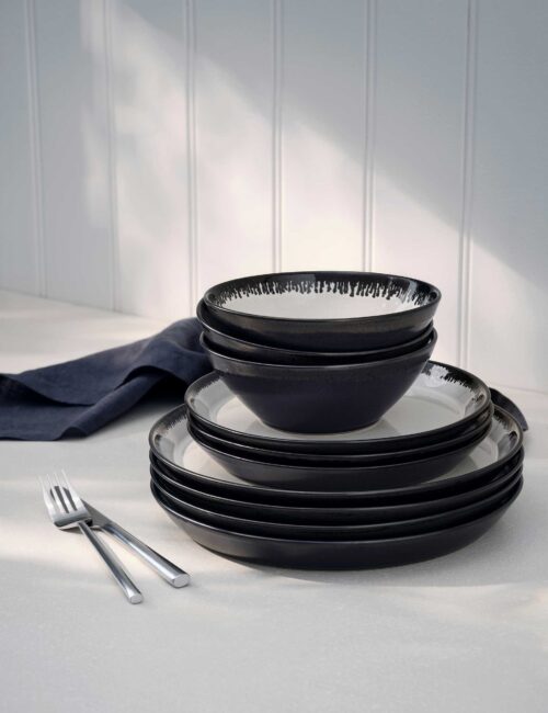 12 Piece Reactive Glaze Dinner Set