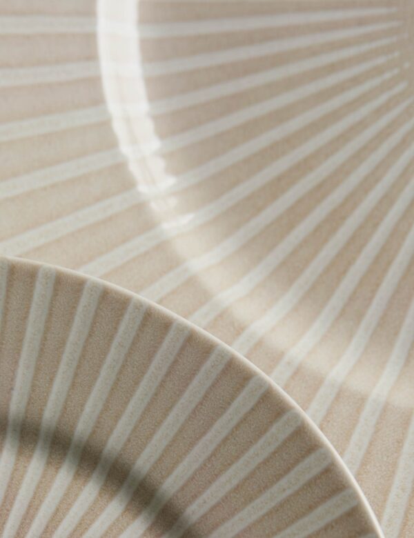 12 Piece Reactive Striped Dinner Set