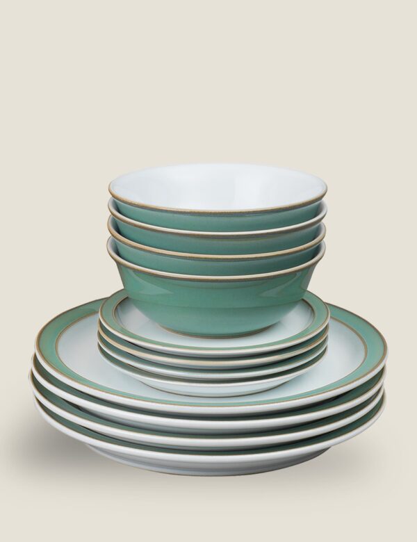 12 Piece Regency Green Dinner Set