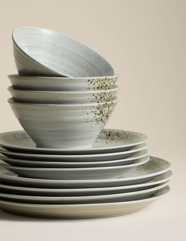 12 Piece Textured Spin Dinner Set