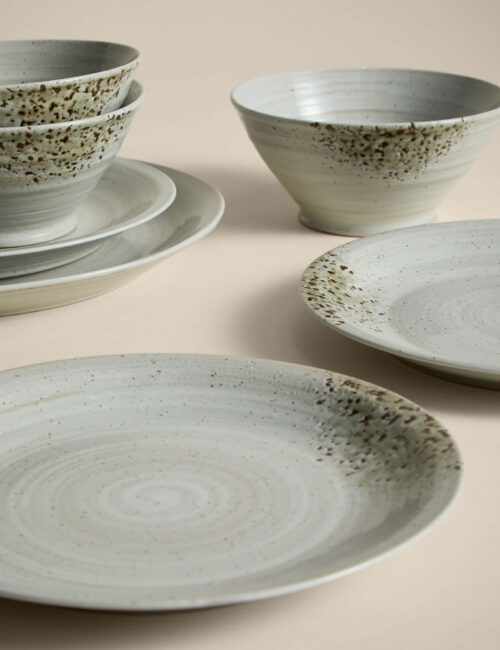12 Piece Textured Spin Dinner Set