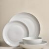 16 Piece Ribbed Porcelain Dinner Set