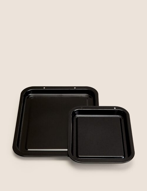 2pk Vitreous Enamel Oven Trays