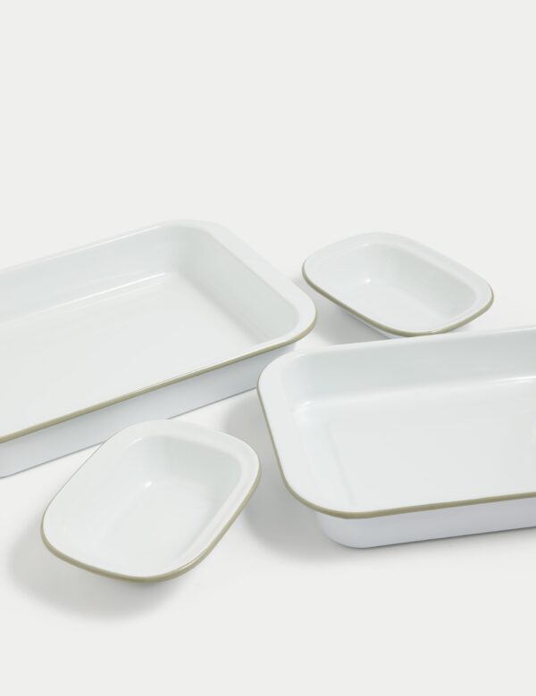 4 Piece Enamel Stacking Oven Trays