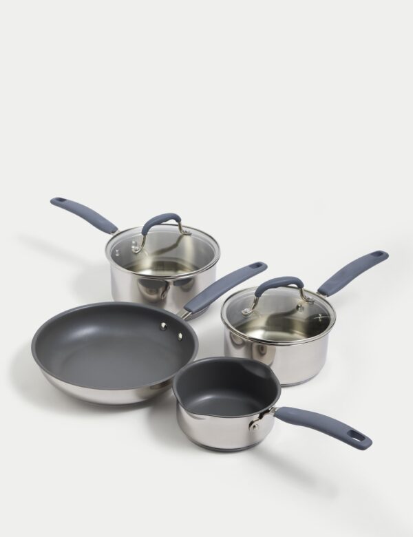 4 Piece Stainless Steel Pan Set