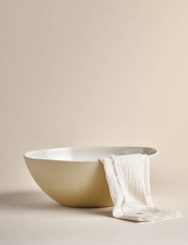 Linen Reactive Picnic Serving Bowl