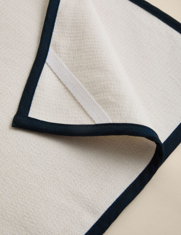 Pure Cotton Navy Trim Chef's Cloth