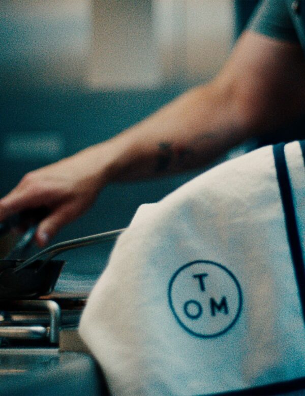 Pure Cotton Navy Trim Chef's Cloth