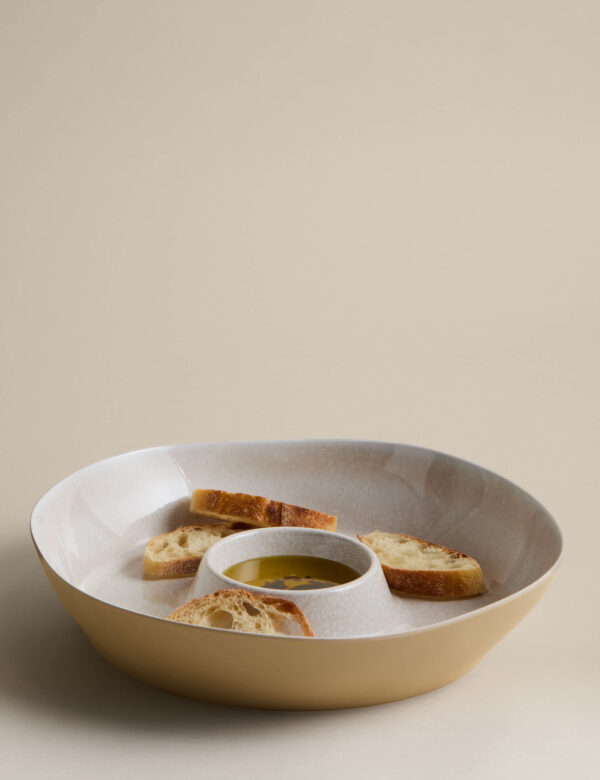 Reactive Glaze Picnic Chip & Dip Bowl