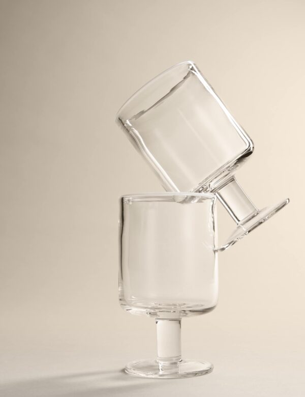 Set of 2 Contrast Rim Wine Glasses