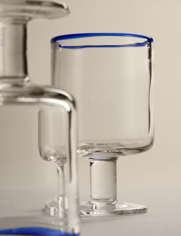 Set of 2 Contrast Rim Wine Glasses