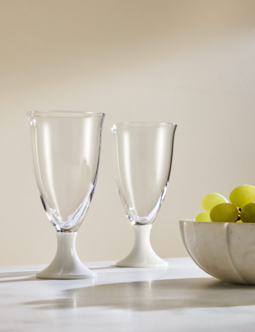 Set of 2 Footed Wine Glasses