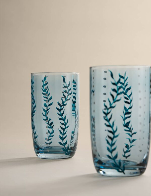 Set of 2 Hand Painted Hi Ball Glasses