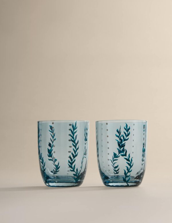 Set of 2 Hand Painted Tumblers
