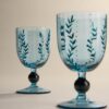 Set of 2 Hand Painted Wine Glasses