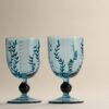 Set of 2 Hand Painted Wine Glasses