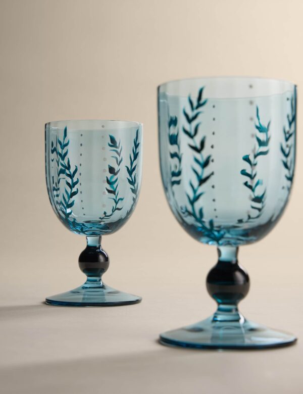 Set of 2 Hand Painted Wine Glasses