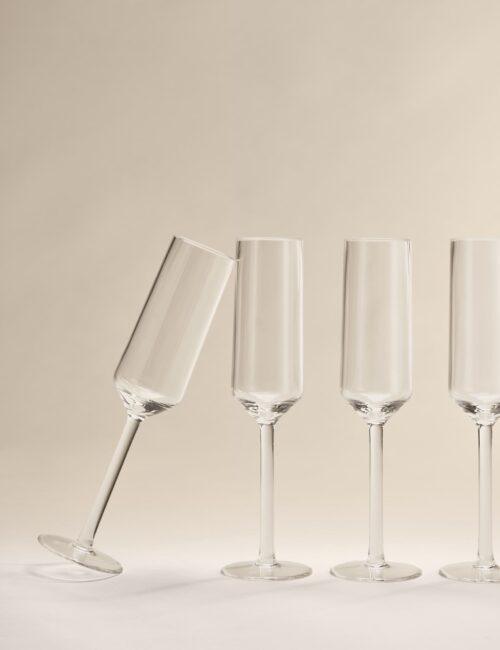 Set of 4 Angular Picnic Champagne Flutes