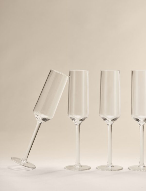 Set of 4 Angular Picnic Champagne Flutes