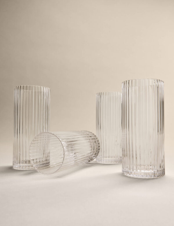 Set of 4 Celine Ribbed Hi Ball Glasses
