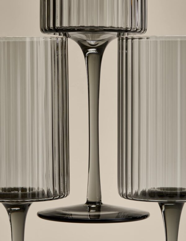 Set of 4 Celine Ribbed Wine Glasses