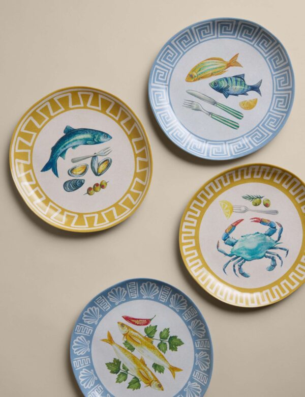 Set of 4 Coastal Icon Picnic Side Plates