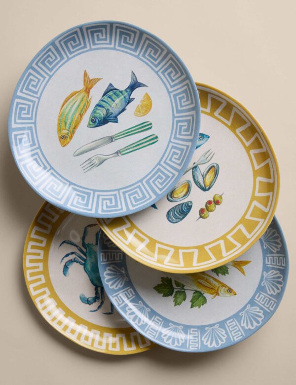 Set of 4 Coastal Icon Picnic Side Plates
