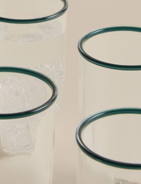Set of 4 Contrast Rim Acrylic Picnic Hi Balls