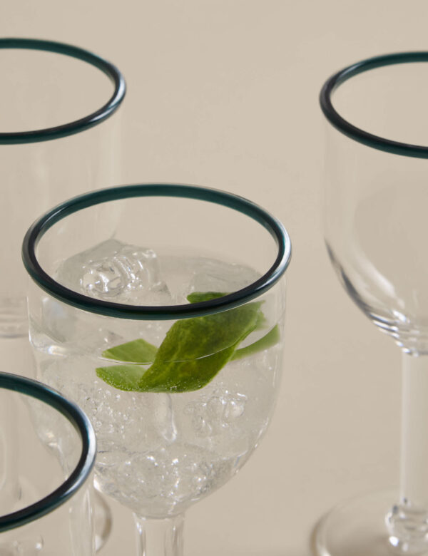 Set of 4 Contrast Rim Picnic Wine Glasses