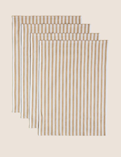Set of 4 Cotton Rich Basket Weave Tea Towels