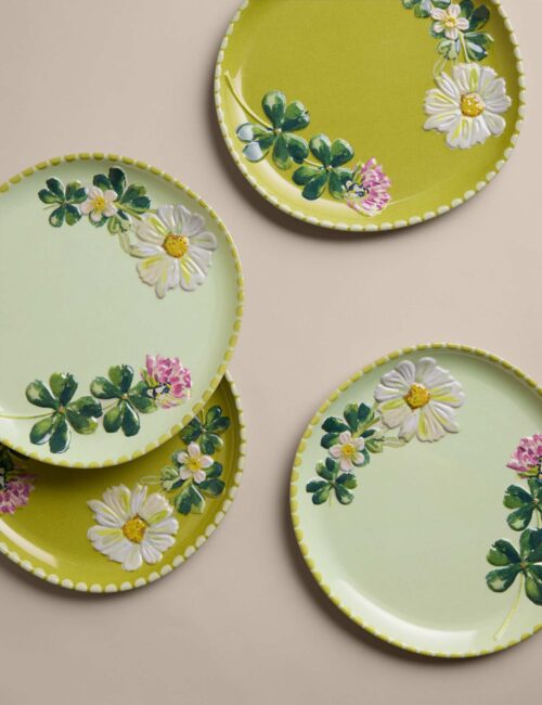 Set of 4 Floral Picnic Side Plates