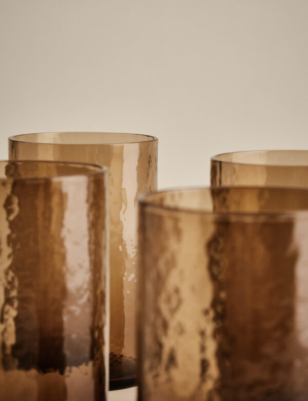 Set of 4 Hammered Hi Ball Glasses