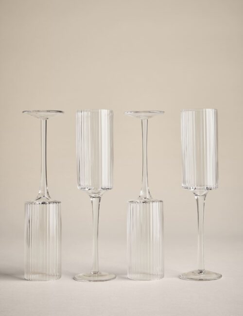 Set of 4 Handmade Celine Champagne Flutes