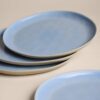 Set of 4 Linen Reactive Picnic Dinner Plates