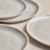 Set of 4 Linen Reactive Picnic Dinner Plates