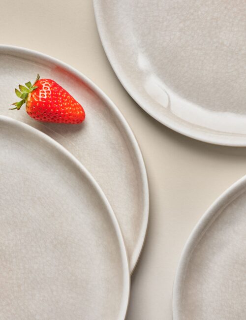 Set of 4 Linen Reactive Picnic Dinner Plates