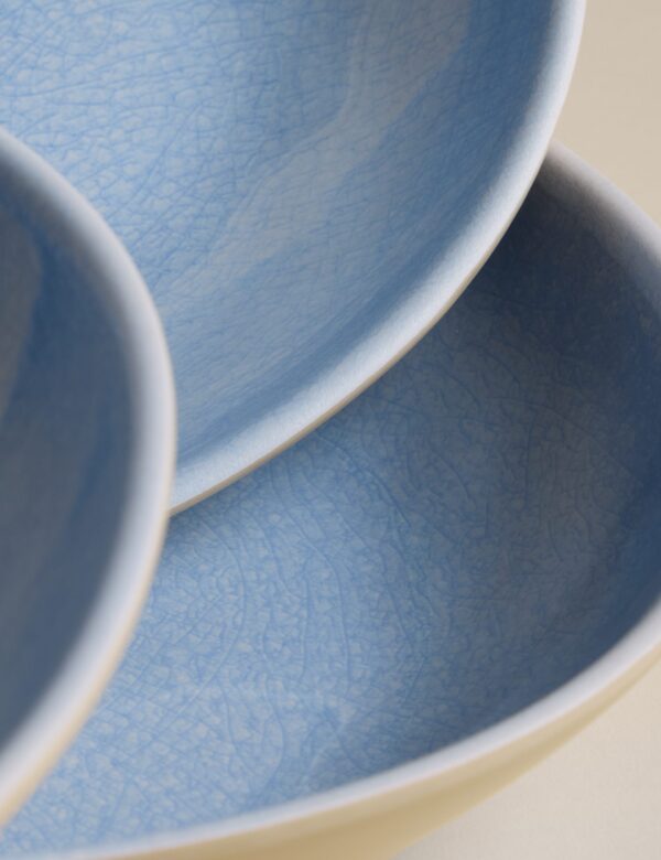 Set of 4 Linen Reactive Picnic Pasta Bowls