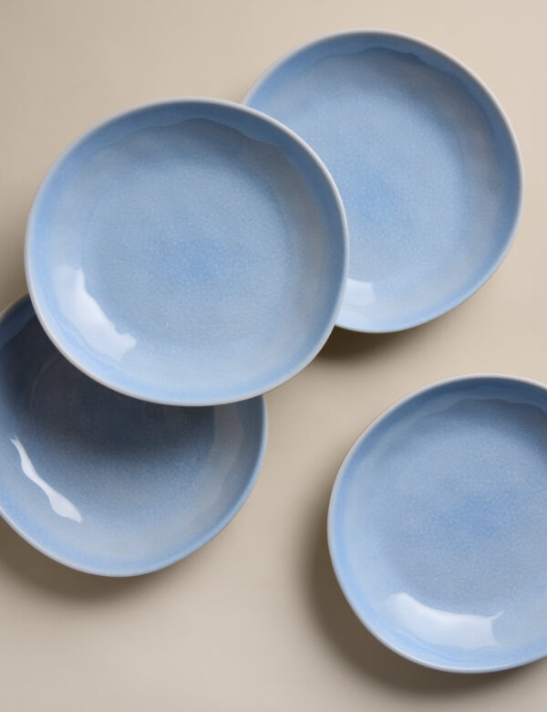 Set of 4 Linen Reactive Picnic Pasta Bowls