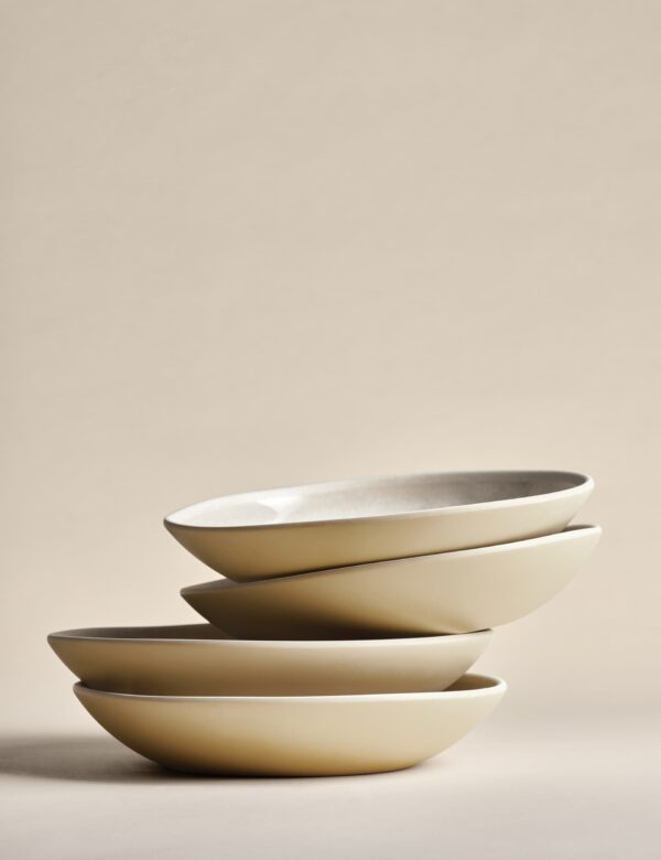 Set of 4 Linen Reactive Picnic Pasta Bowls