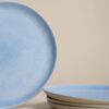 Set of 4 Linen Reactive Picnic Side Plates
