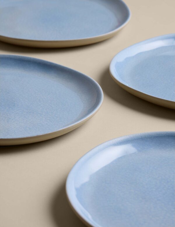 Set of 4 Linen Reactive Picnic Side Plates