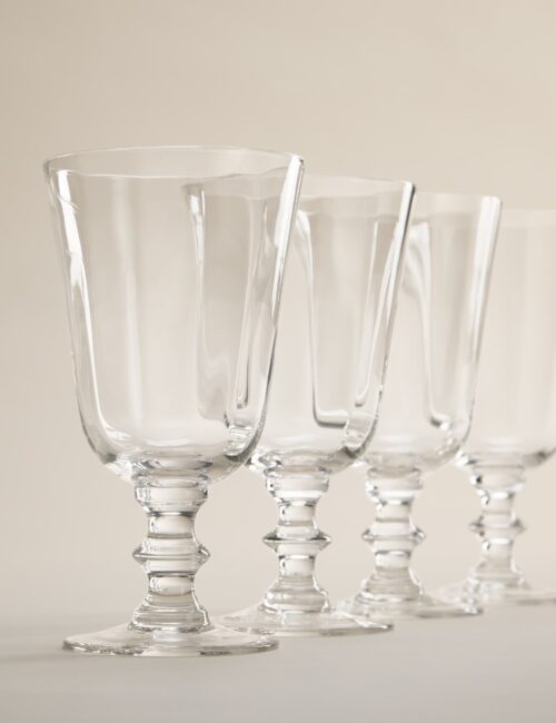 Set of 4 Soda Optic Wine Glasses