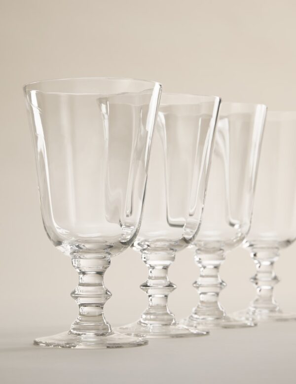 Set of 4 Soda Optic Wine Glasses