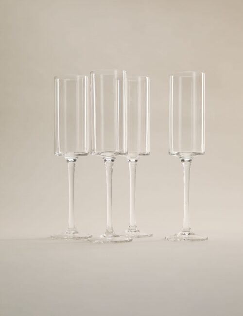 Set of 4 Straight Sided Champagne Flutes